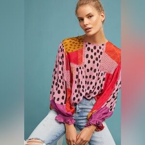Anthropologie Bl-nk Miranda Peasant Blouse